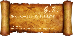 Gyurkovits Kristóf névjegykártya