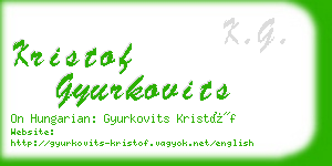 kristof gyurkovits business card